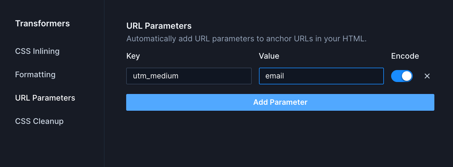 Screenshot showing the utm_medium URL parameter